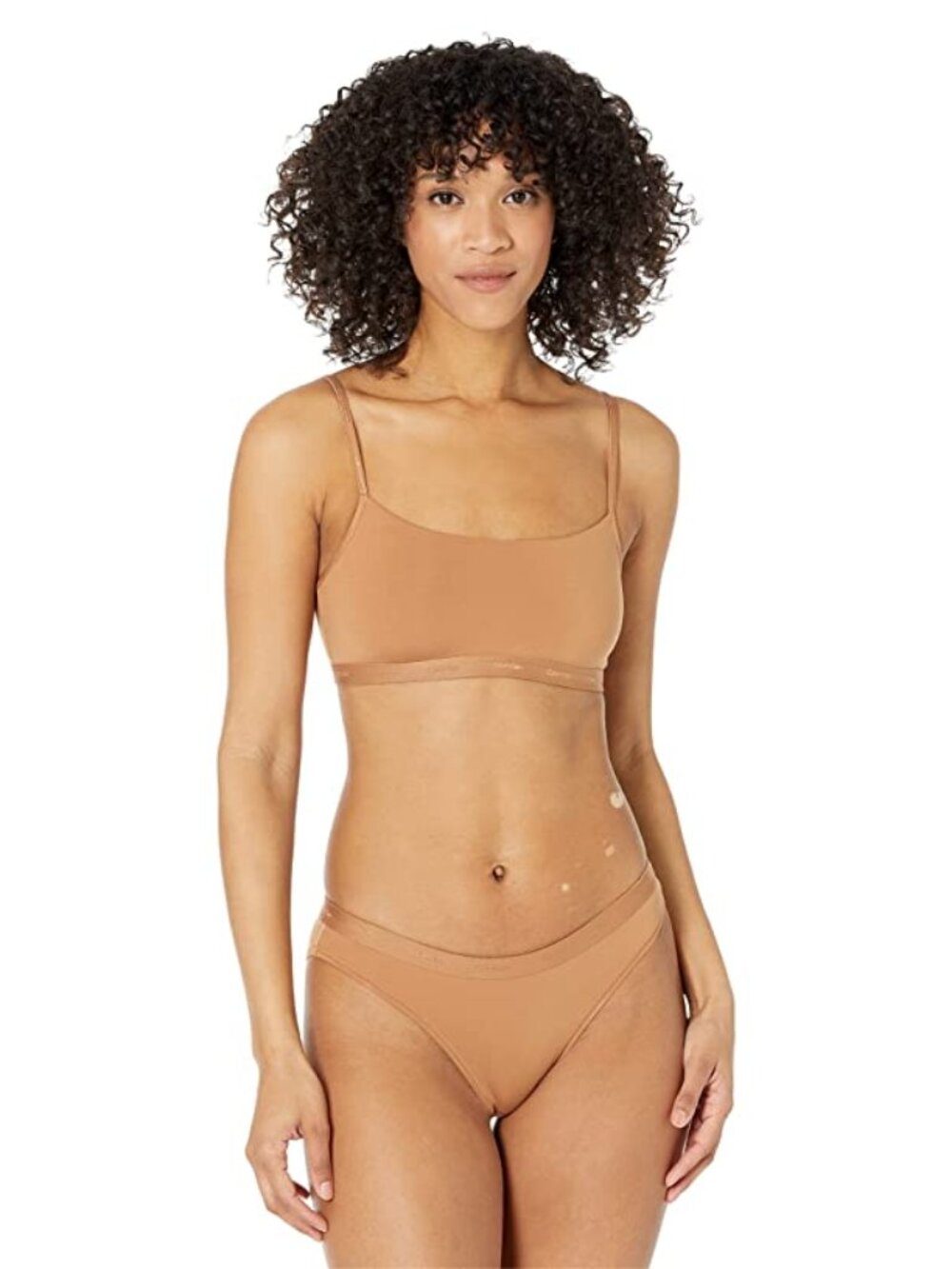 #2052 Calvin Klein Women's Form to Body Natural Unlined Bralette - Brown